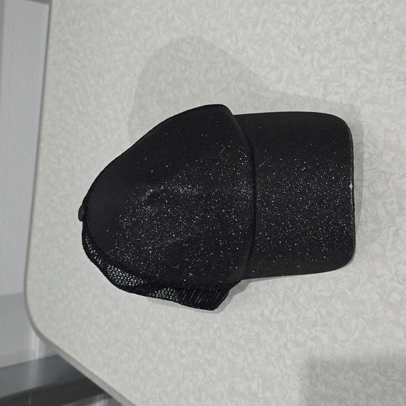 Womens‎ Black Glittery Baseball Cap - Picture 1 of 9